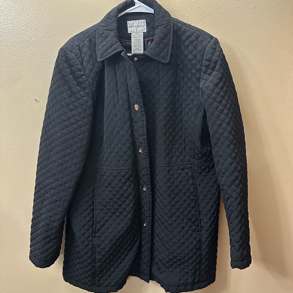 White Stag Black Quilted Puffer Jacket